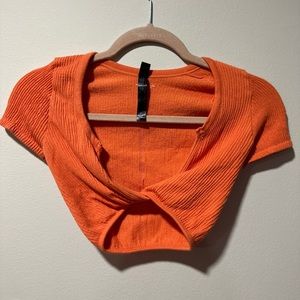 URBAN OUTFITTERS Orange Twist Crop Top XS